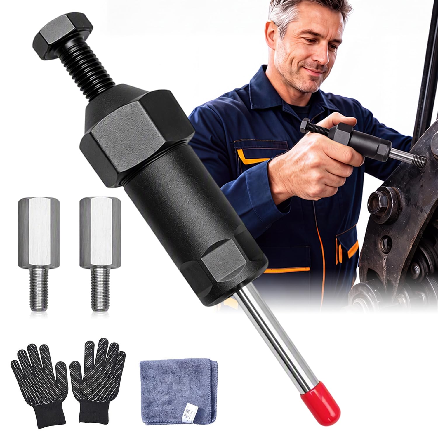 600PSI Heavy Duty Grease Fitting Cleaner Tool with M6, M8 &amp; M10 Adapters