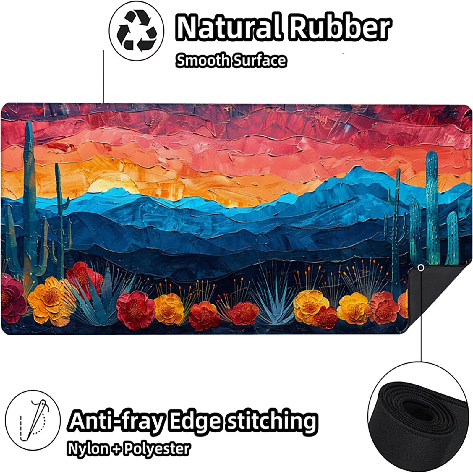 Amanecer Alfombrilla Ratón Gaming XXL 1500x800 mm, Alfombrilla Gaming Rojo Mousepad con Base de Goma Antideslizante, Impermeable Desk Mat para Teclado y Raton, Accesorios Gaming Regalos de Hombre H-U