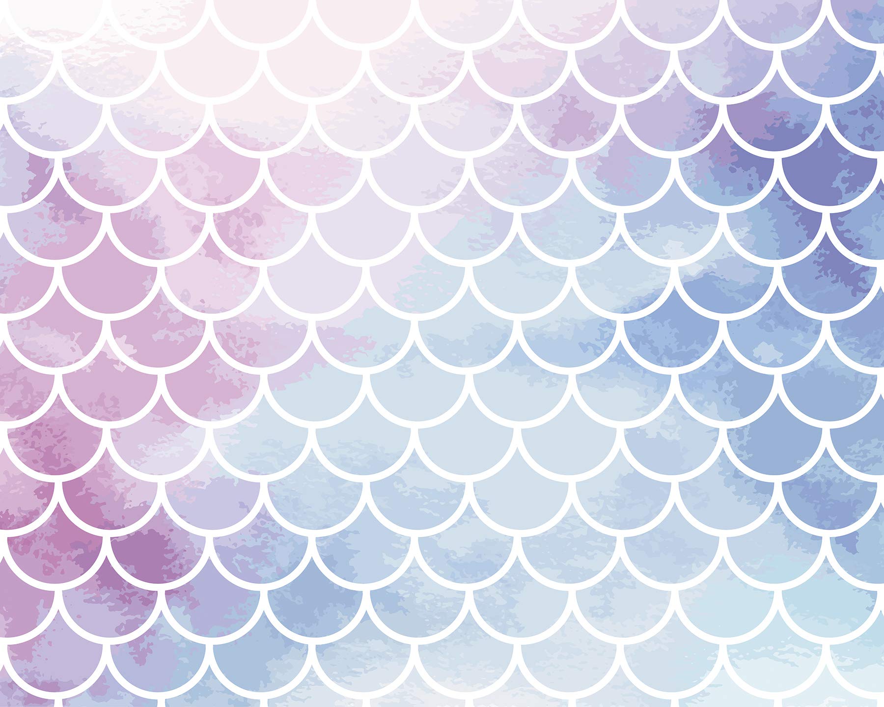 OhPopsiWALS0447 Watercolour Mermaid Scales Wall Mural, Pastel