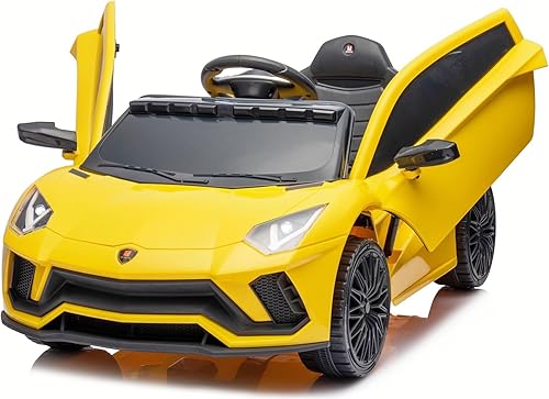 Vehículo eléctrico para niños de 12 V con control remoto para padres, juguete deportivo a batería, 2 velocidades, reproductor de MP3, puertas