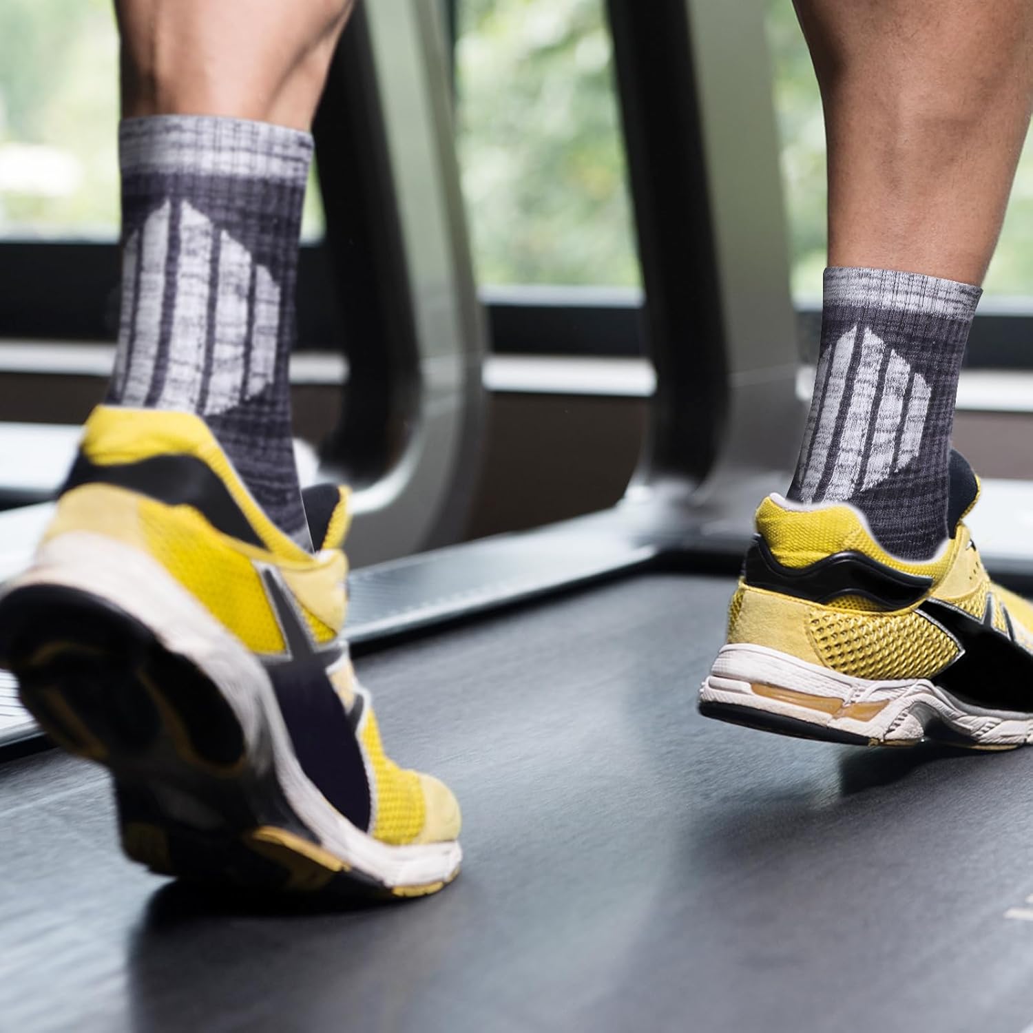 YUEDGE Mens Socks Sweat Wicking Anti Smell Cotton Cushioned Crew Casual Everyday Work Socks for Men, 5 Pairs - Image 5