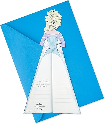 Miniatura 8 de Hallmark Paper Wonder - Tarjeta de cumpleaños desplegable de Disney, de Frozen, tarjeta de aliento para todas las ocasiones (Elsa en forma de panal