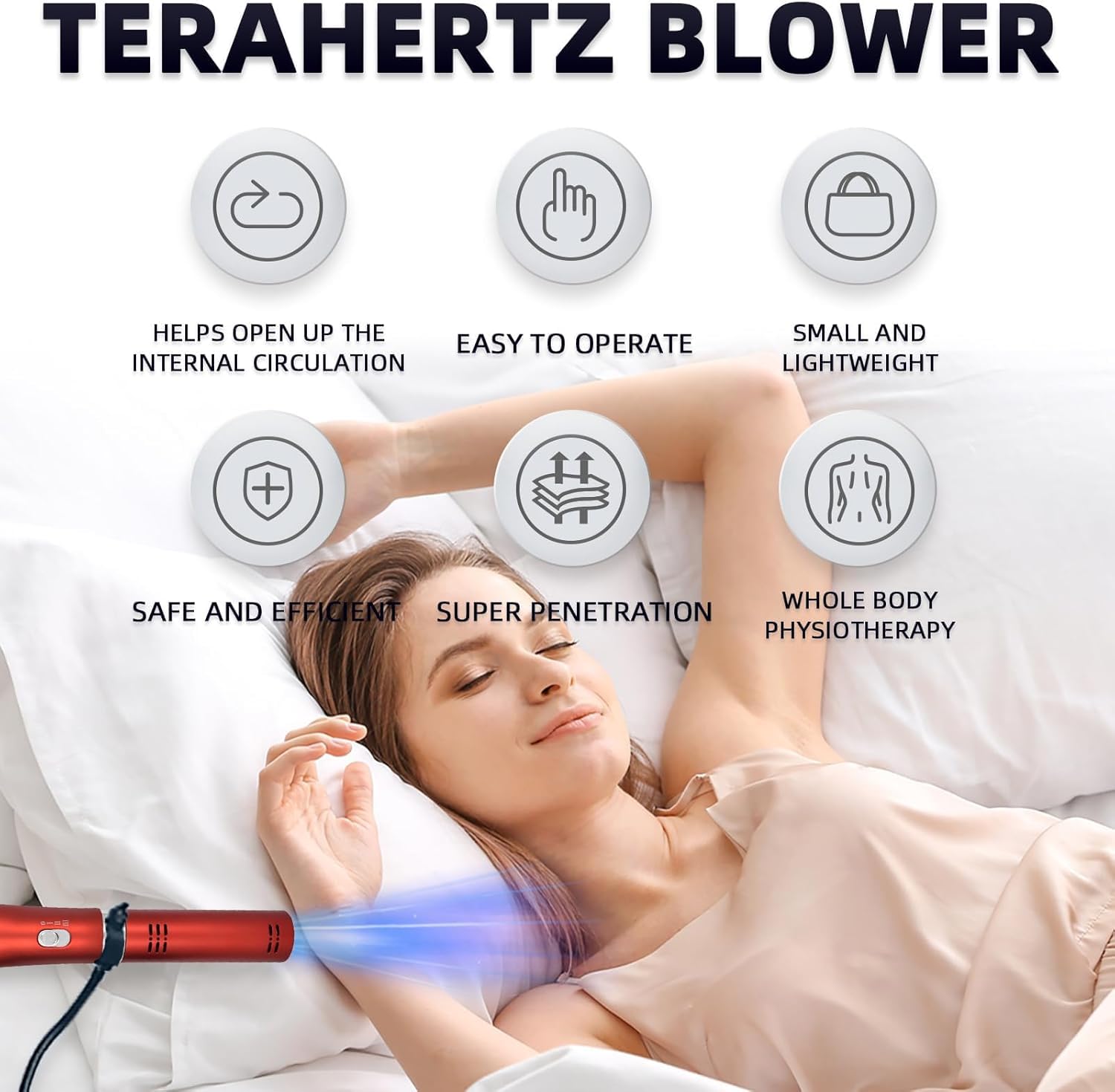 Terahertz, dispositivo per terapia con soffiatore per fisioterapia, massaggio elettrico e miglioramento del benessere quantistico