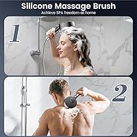 Vista 7 de Filtered Shower Head with Handheld, High Pressure 4 Spray Mode Showerhead with Filters, Water Softener Filter Beads for Hard Water with ON/OFF