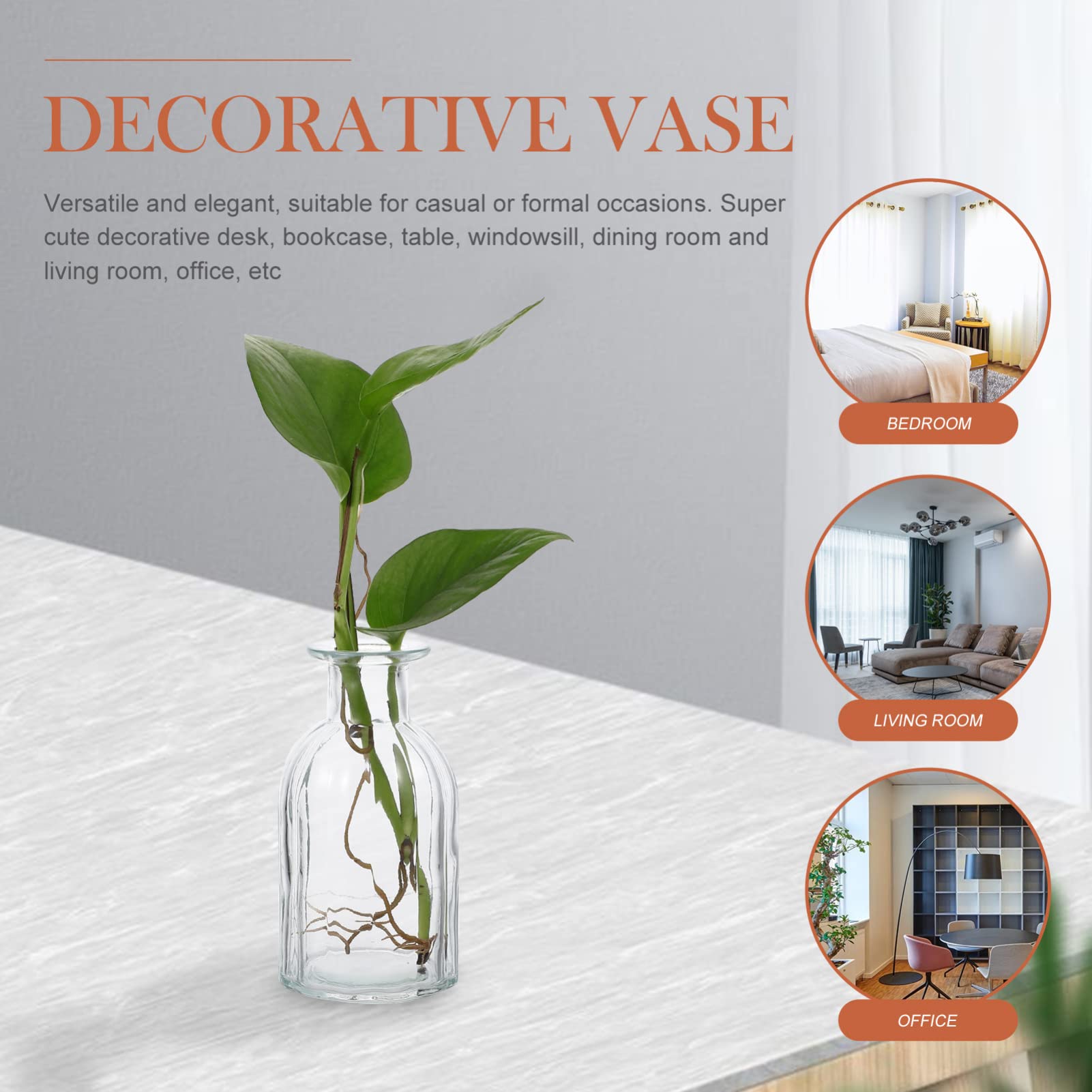 Vase Hydroponique Mini 4 Pcs en Verre pour Fleurs, Décoration