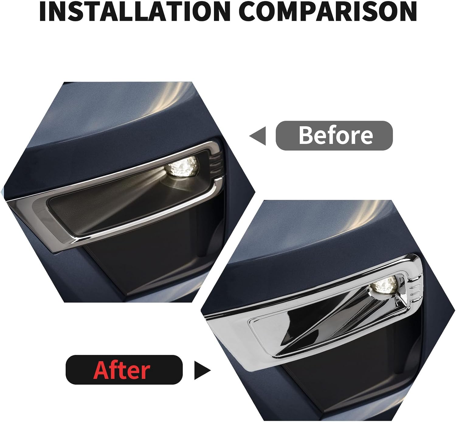 RT-TCZ Front Fog Light Lamp Cover Trim Decoration Exterior Accessories for Ford Expedition 2022 2023 2024 (Chrome)