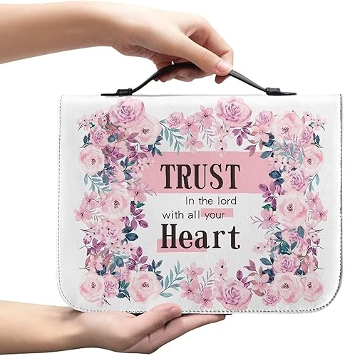 Miniatura 9 de STUOARTE Funda para Biblia con versículo de flores, funda impermeable de piel sintética para mujer, funda protectora para libros de iglesia, con
