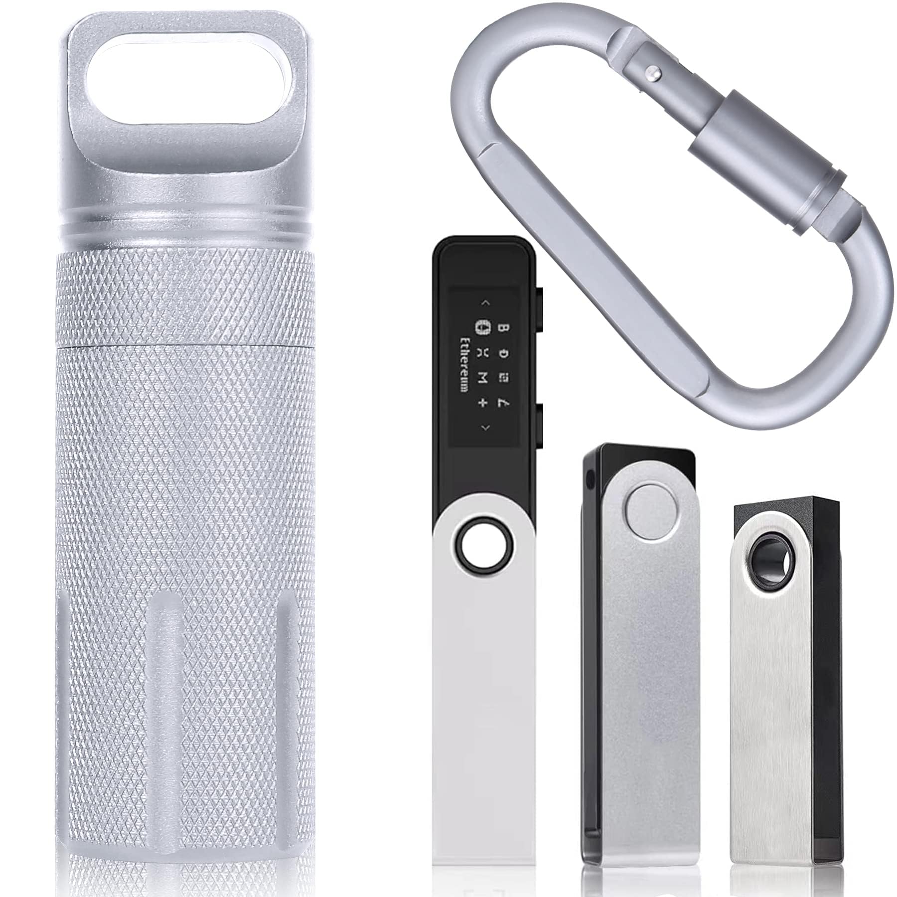 Aenllosi Tasche für Ledger Nano X/Nano S/Nano S Plus Hardware-Wallet,Silber.(Nur Tasche)