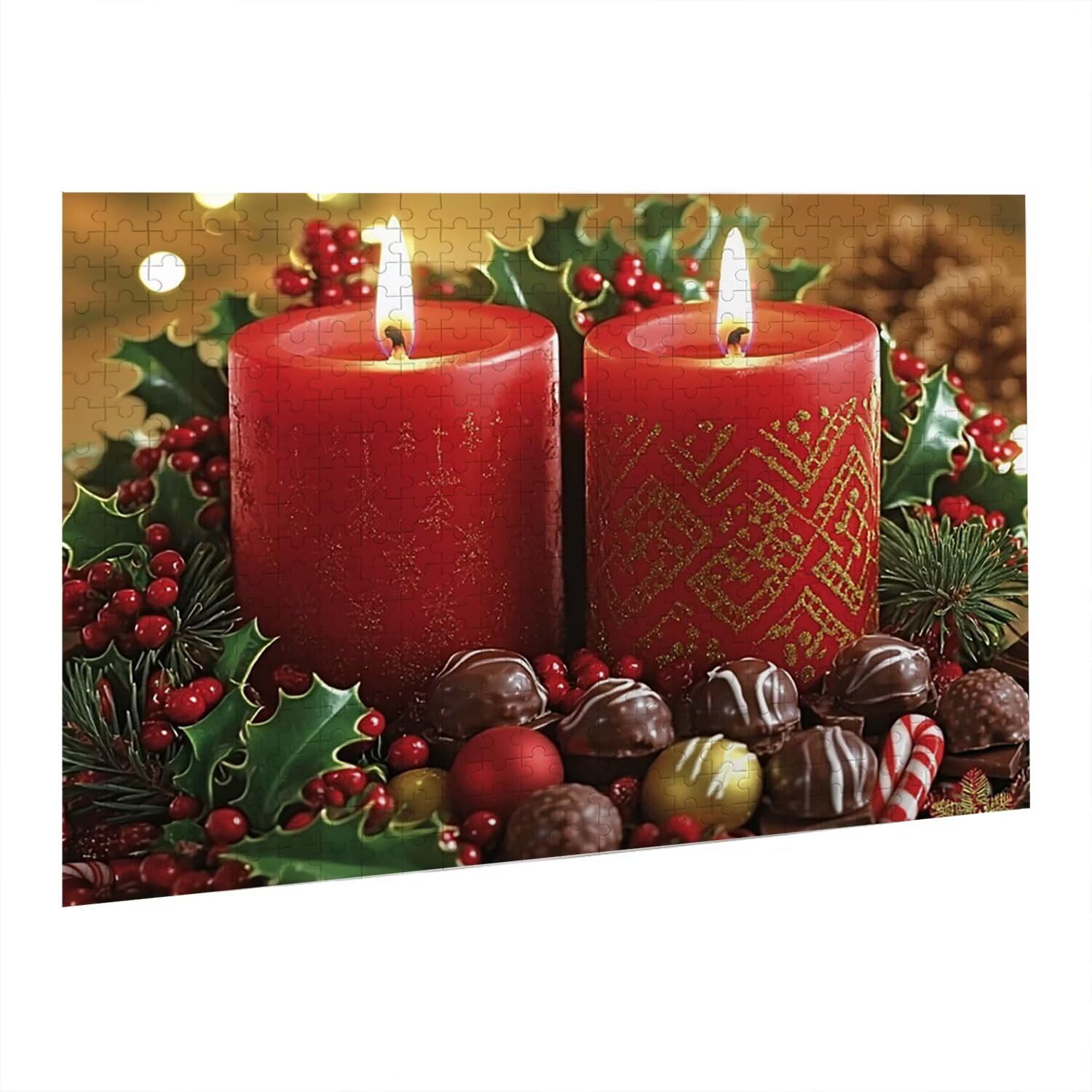 Puzzle dla dorosłych 5000 elementów Puzzle Boże Narodzenie Świeca 105,5 x 156,5 cm-Gra edukacyjna-Puzzle Wyzwanie Gra edukacyjna, Puzzle dla kobiet, Prezenty dla mężczyzn Dekoracja-Idealna aktywność