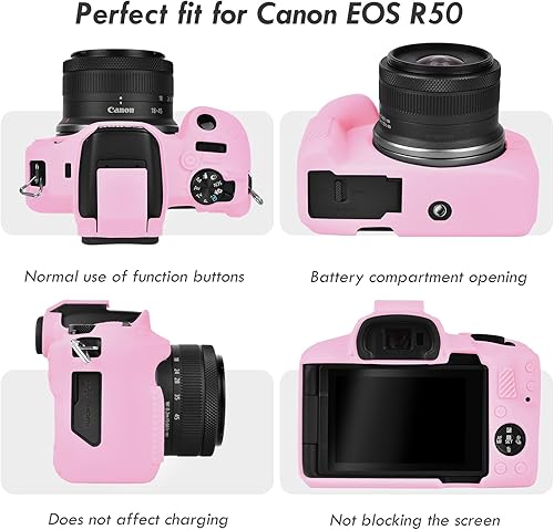 Miniatura 3 de Rieibi EOSR50 EOS R50 Caso, Funda Protectora De Silicona Suave Para Canon EOS R50 EOSR50 Vlogging Camera, Ligero EOS R50 Estuche De Cámara Grip