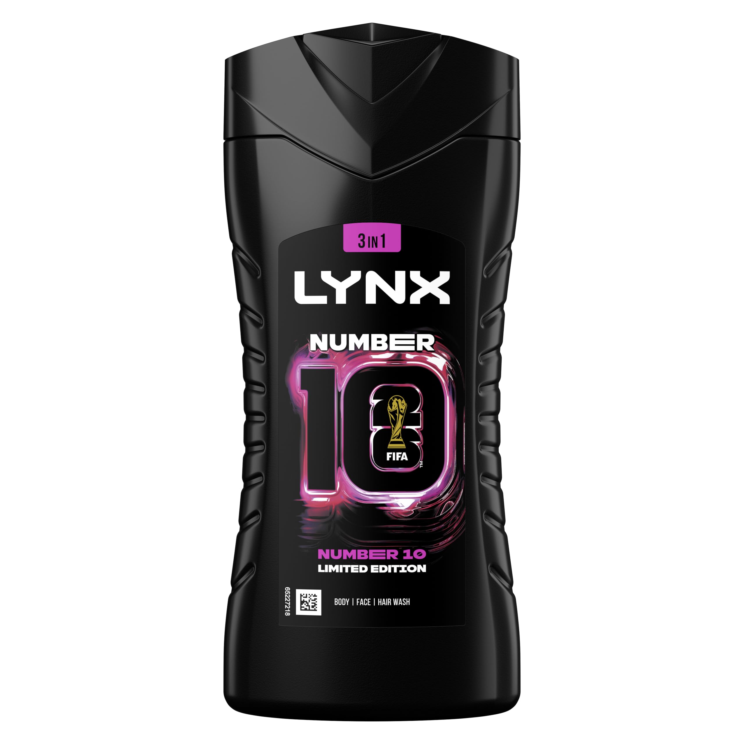 Lynx FIFA Number 10 Shower Gel 3 in 1 Body Hair Face Wash 225ml 18 Pack