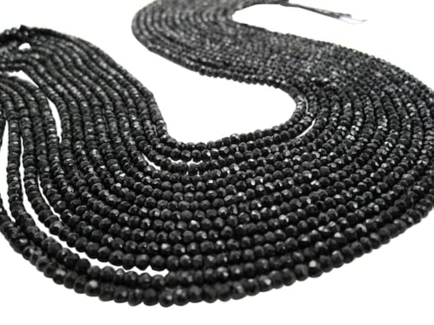 Perles en spinelle noir facetté 2.5mm pour remplacer les perles de verre ternes par de la vraie pierre