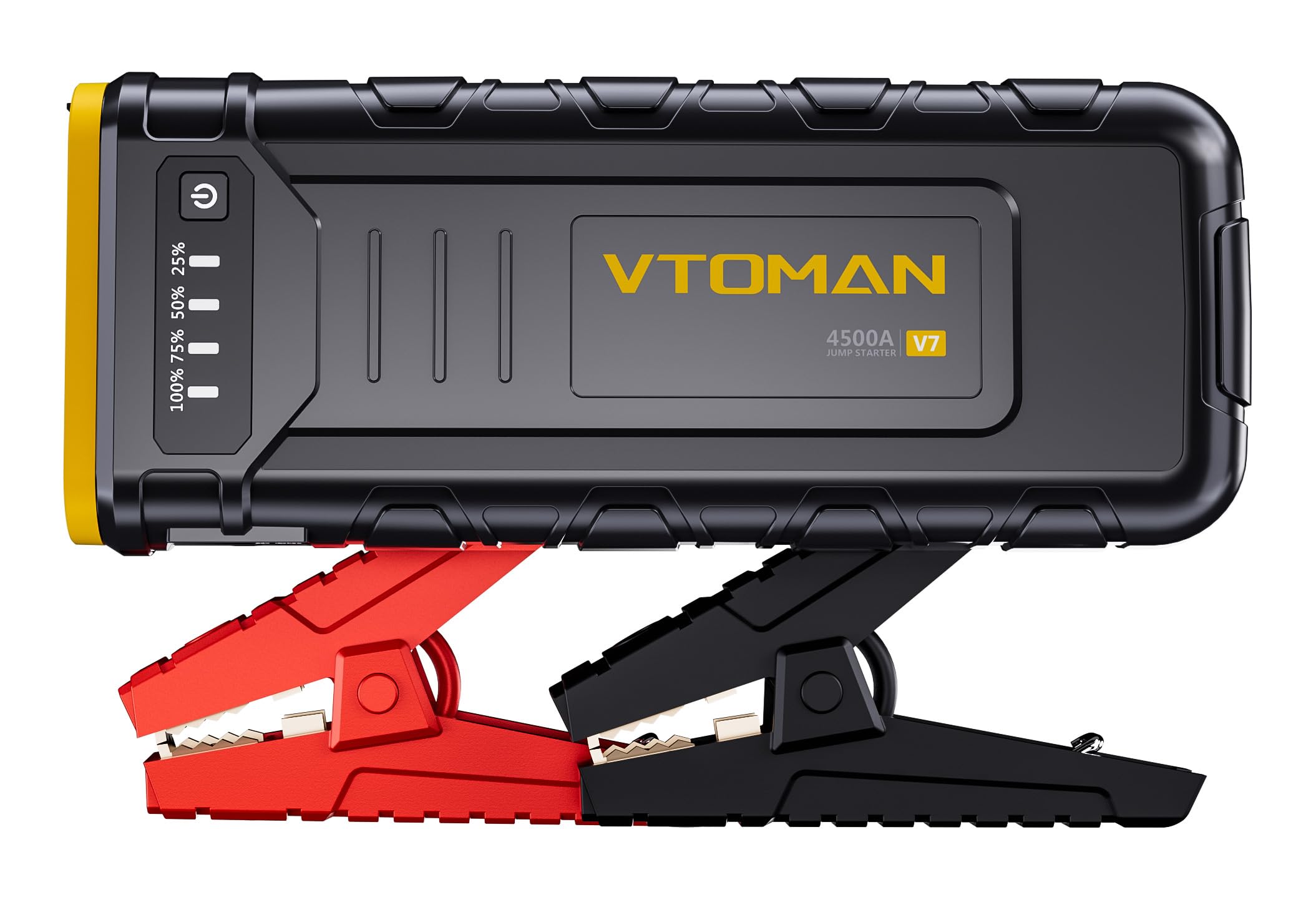 VTOMAN V7 4500A Booster Avviamento,12V Avviatore Batteria Auto (Motori Fino A 10.0L Gas O 8.0L Diesel), Portatile Avviatore Emergenza Per,Batteria Starter Con Torcia LED & 15V CC 4500A-V7