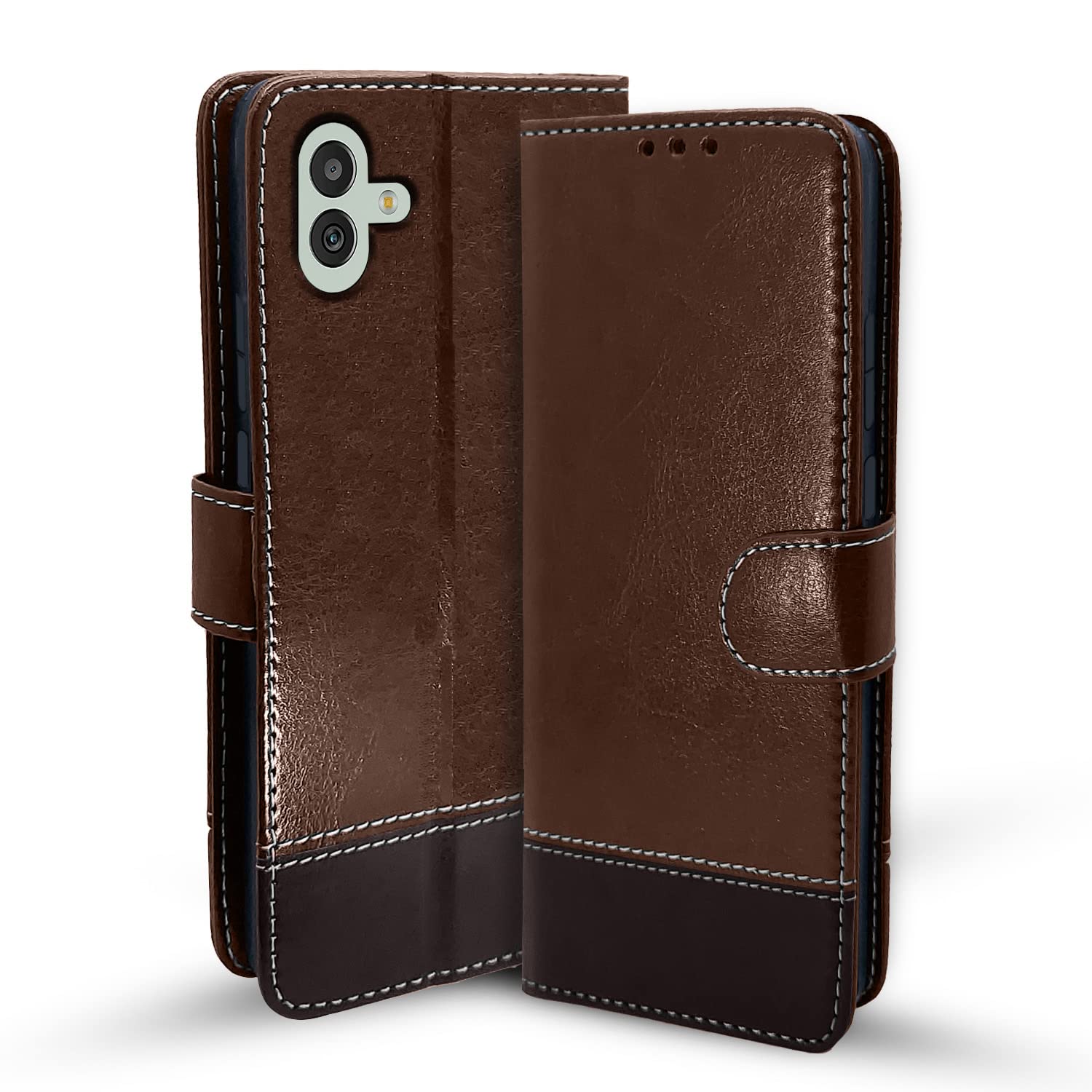 Pikkme Samsung Galaxy M13 5G Flip Cover | Dual-Tone PU Leather Finish | Wallet Style & Stand | Magnetic Flip Case for Samsung Galaxy M13 5G (Brown & Coffee) (B0B9NFJFWT) Amazon Price History, Amazon Price Tracker