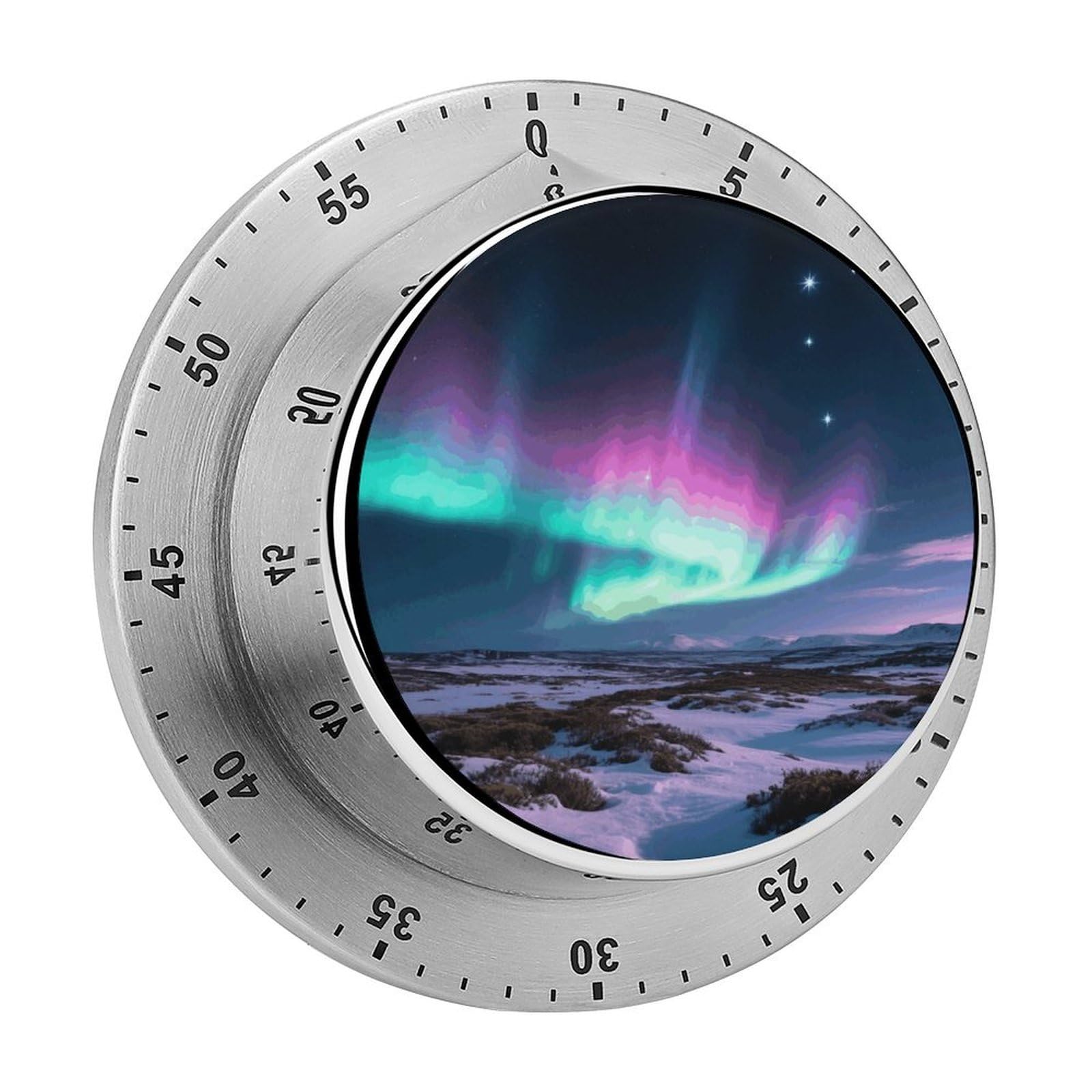 Aurora Timer Digital Stainless Steel Kitchen Timers with Loud Alarm Visual Timers Magnetic Countdown Countup Timer for Homework Chores Office Time Management