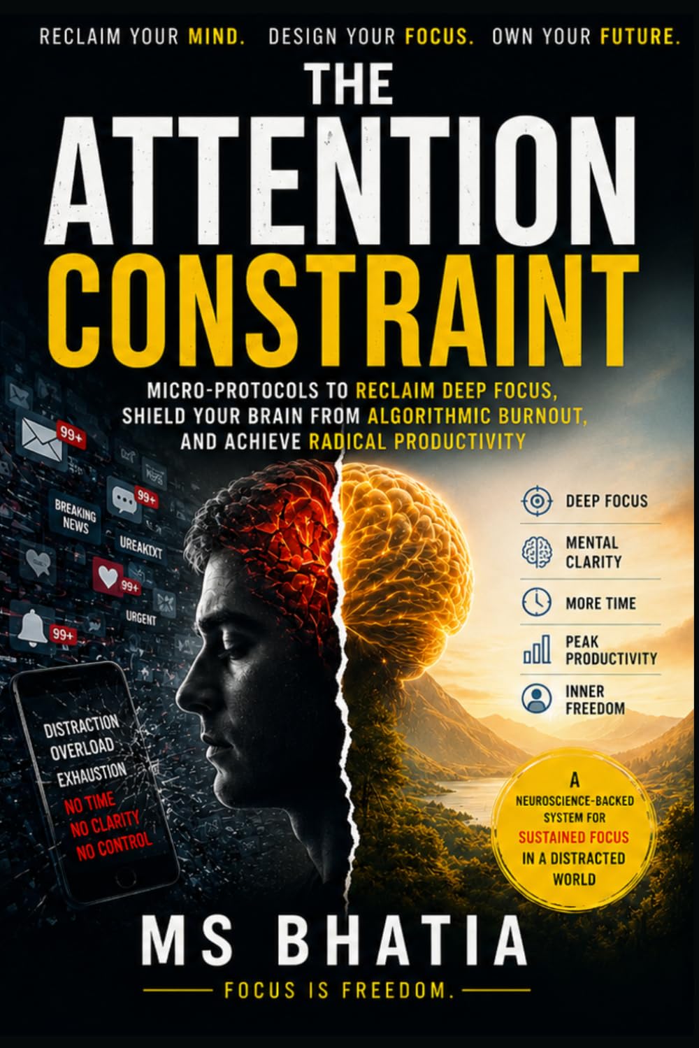 The Attention Constraint | RECLAIM YOUR MIND. DESIGN YOUR FOCUS. OWN YOUR FUTURE: Micro-Protocols to Reclaim Deep Focus, Shield Your Brain from Algorithmic Burnout, and Achieve Radical Productivity