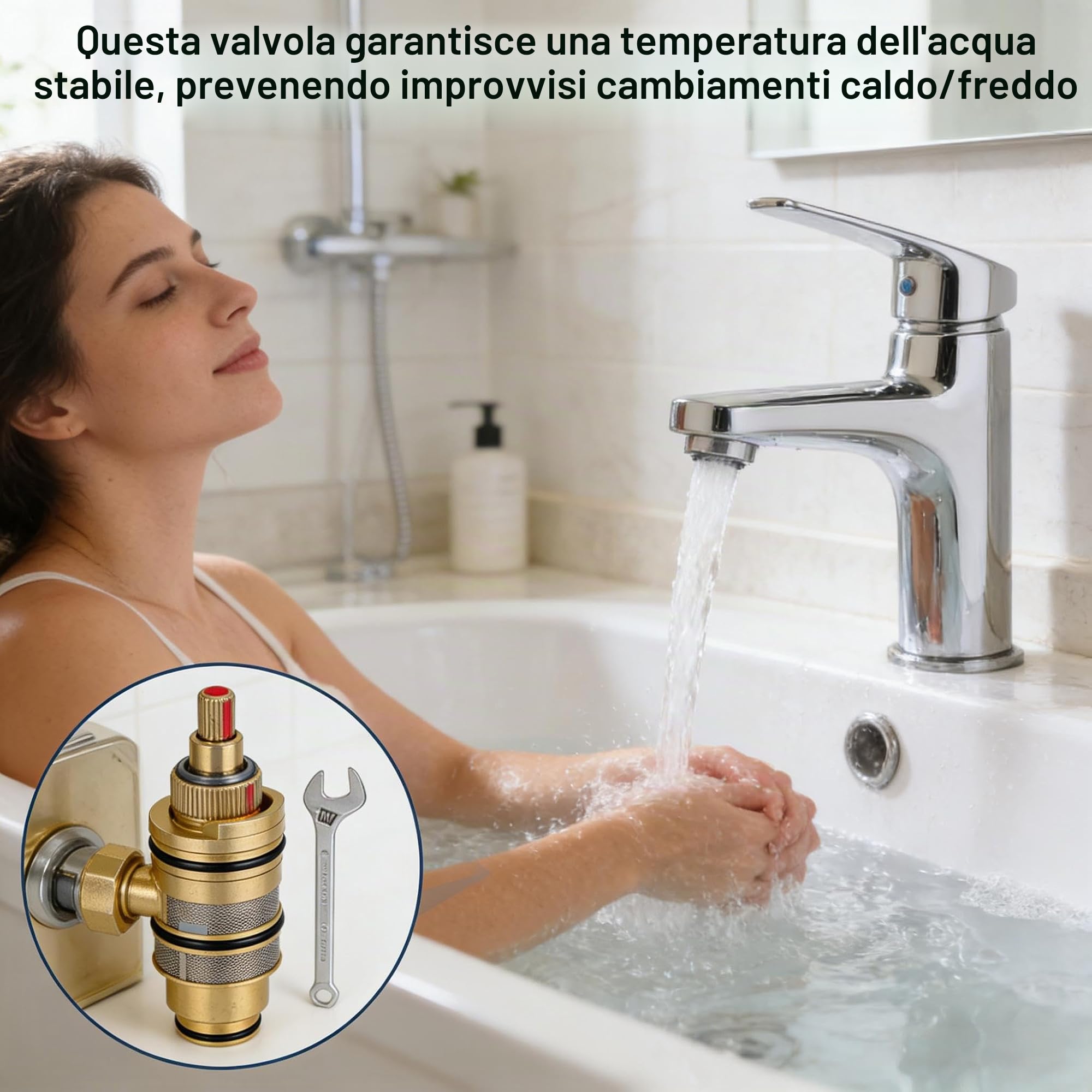 Cartuccia doccia termostatica in ottone Kit di riparazione per doccia Miscelatore per doccia Kit di riparazione Docce in ottone Cartucce valvola di miscelazione Cartuccia termostatica