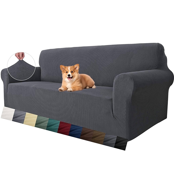 MAXIJIN超弹力三人沙发罩通用家居保护套（灰色）