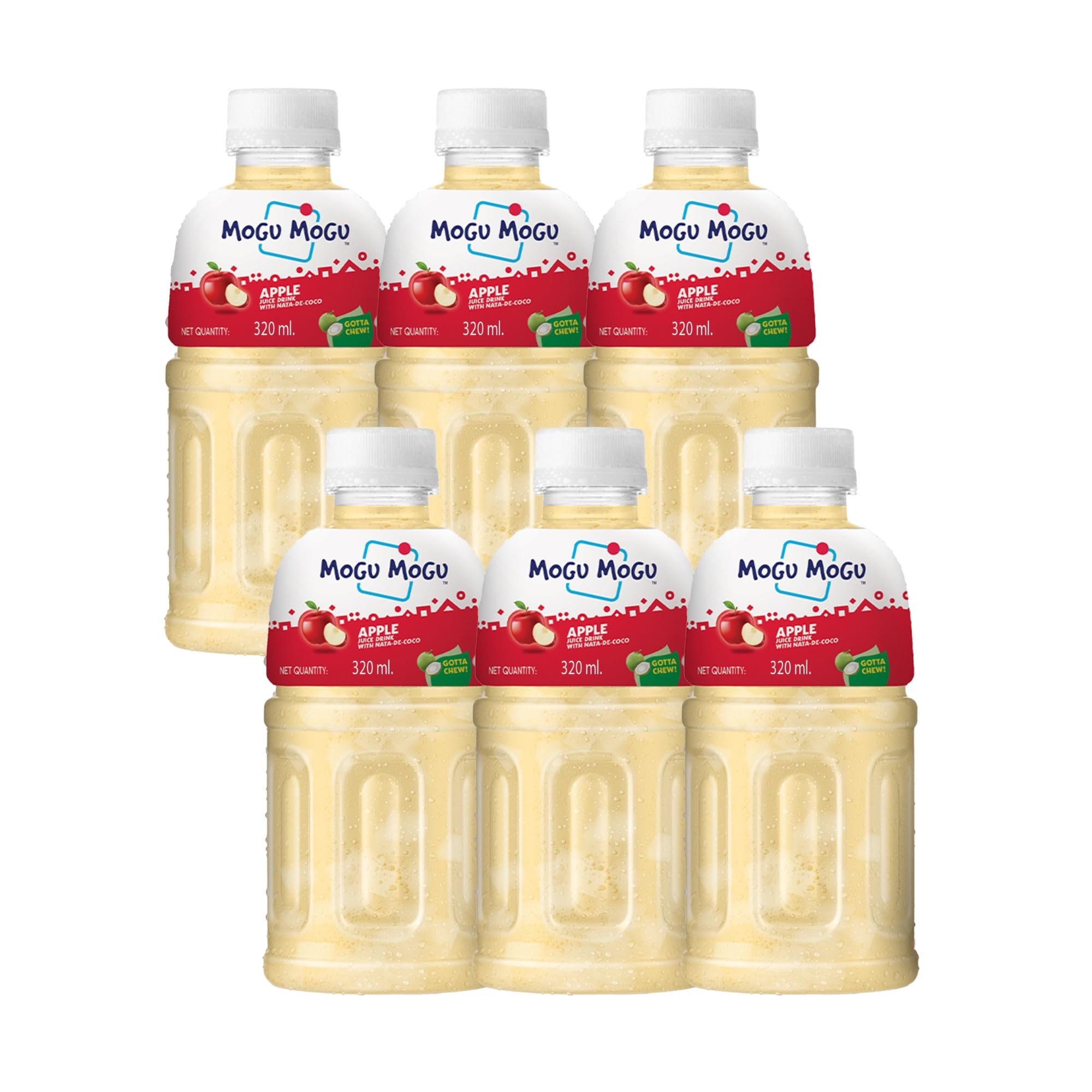 Mogu Mogu Apple Juice Drink with Nata de Coco Jelly 320ml (Pack of 6)| Refreshing Tropical Thai-Made Sip & Chew Beverage-image-38