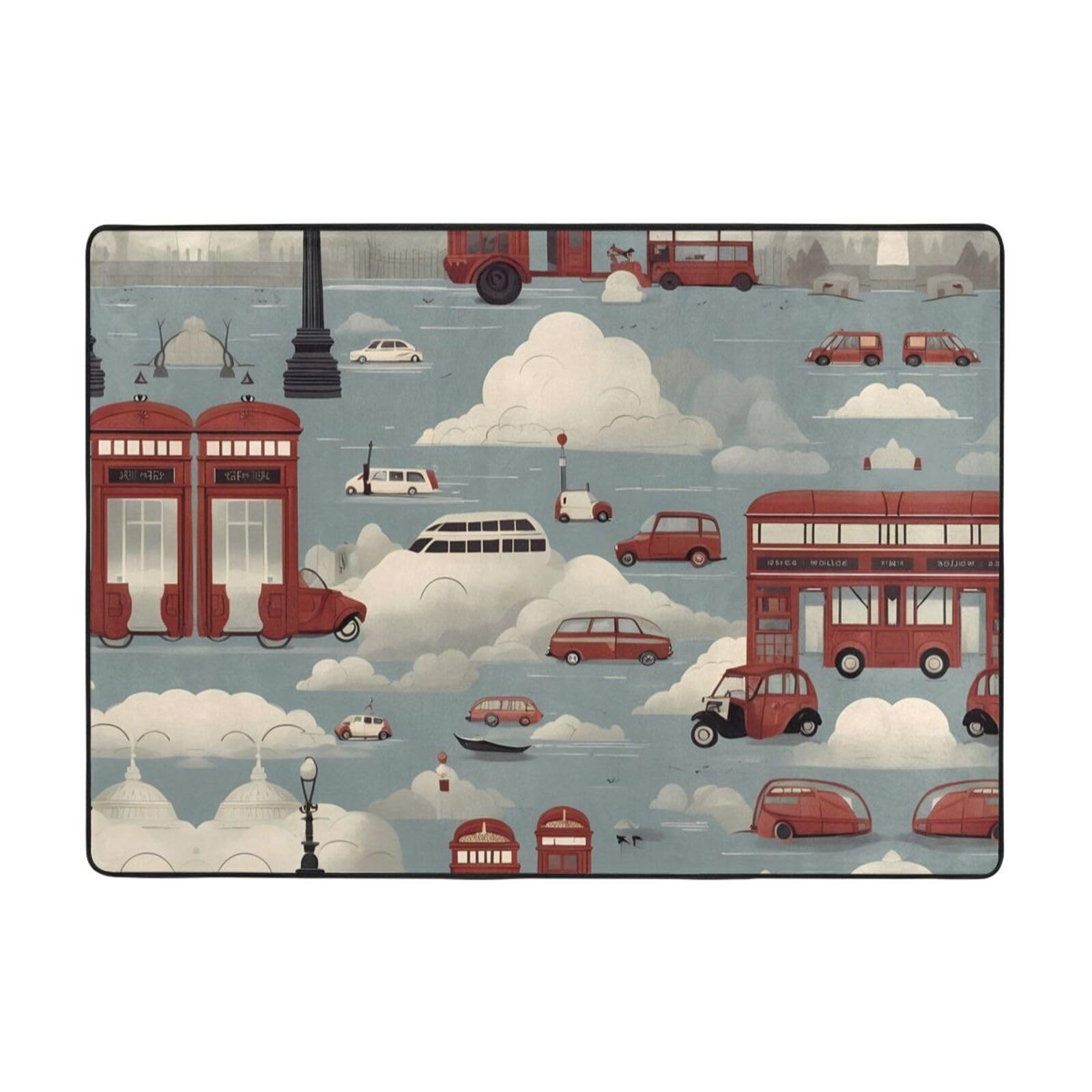Tapis Car in The Cloud doux anti-glisse grand modèle pour habiller un bureau