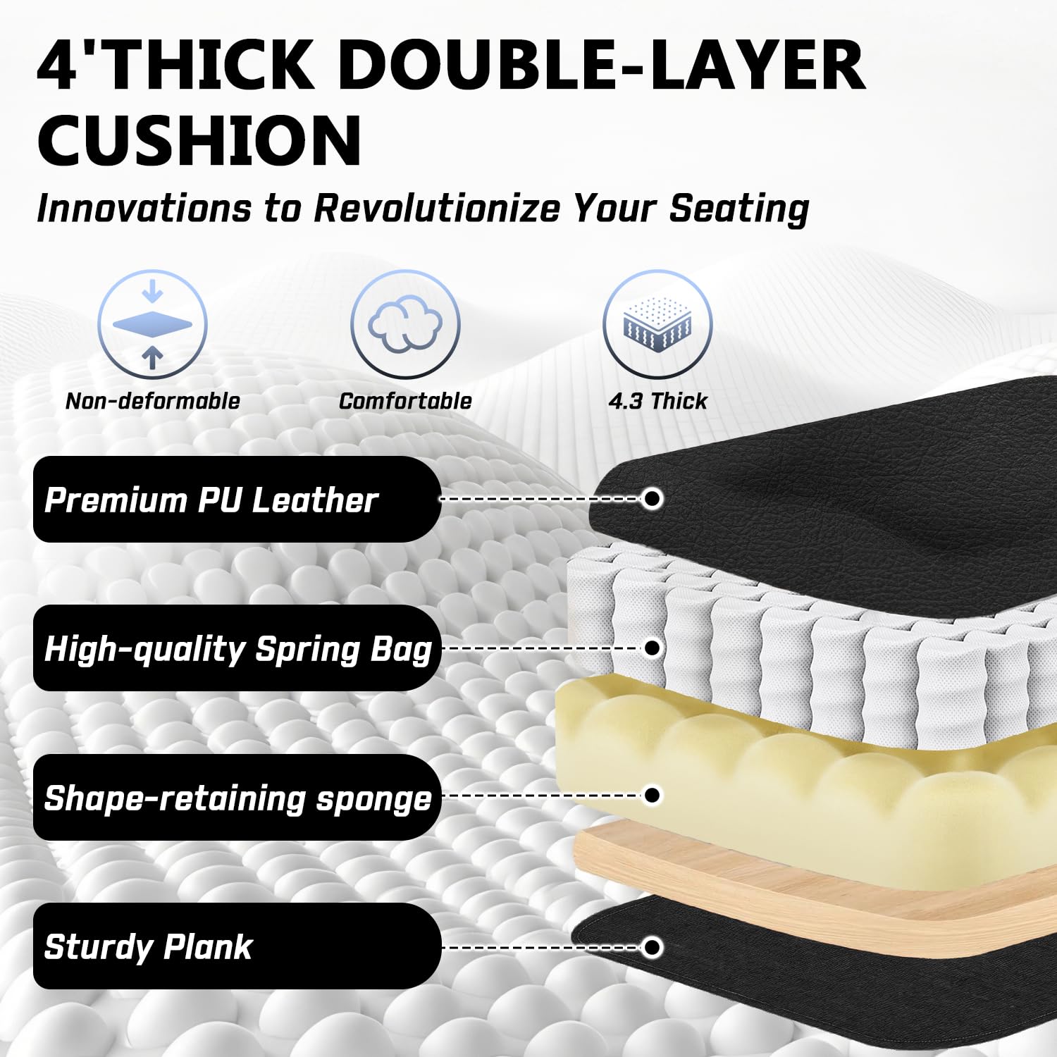 400lbs Executive Office Chair with Foot Rest for Heavy People Ergonomic Big and Tall Desk Chair with Adjustable — view 5