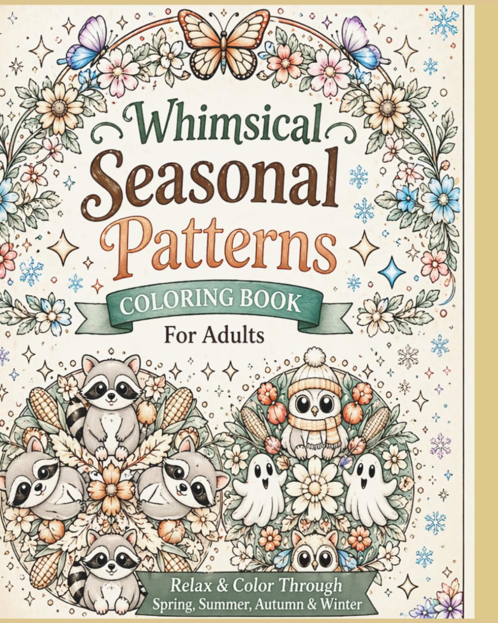 Whimsical Seasonal Patterns Coloring Book for Adults: A Relaxing Journey Through Spring, Summer, Autumn & Winter with 40 Seasonal Mandalas for ... (Whimsical Patterns Colorinng Collection)