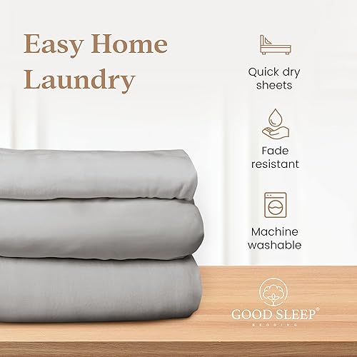 Miniatura 5 de Sábana bajera de 1000 hilos, color gris claro, tamaño King, solo bolsillo profundo, sábana bajera ajustable de algodón egipcio suave, sábana bajera