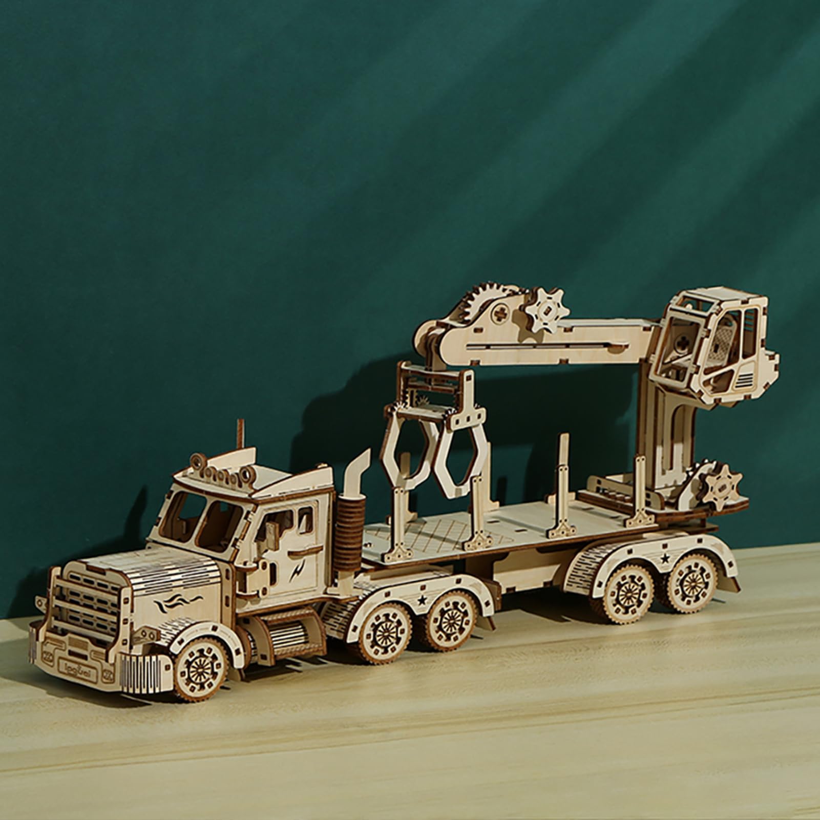 3D Puzzle Model Kits for Adults, Crane Wooden Tanker Model to Built Self Assembly Mechanical Construciton Craft Kit Brain Teaser Game Hobbies Toy, Birthday Gift Home Decor