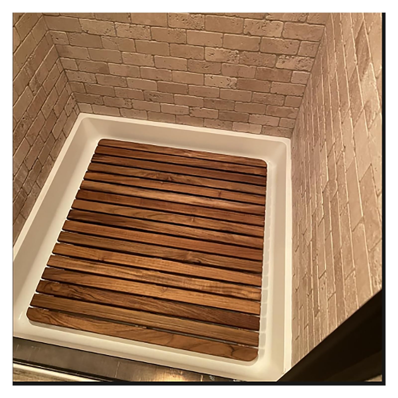 Tapis de douche antidérapant bois caillebotis extérieur grand petit spa
