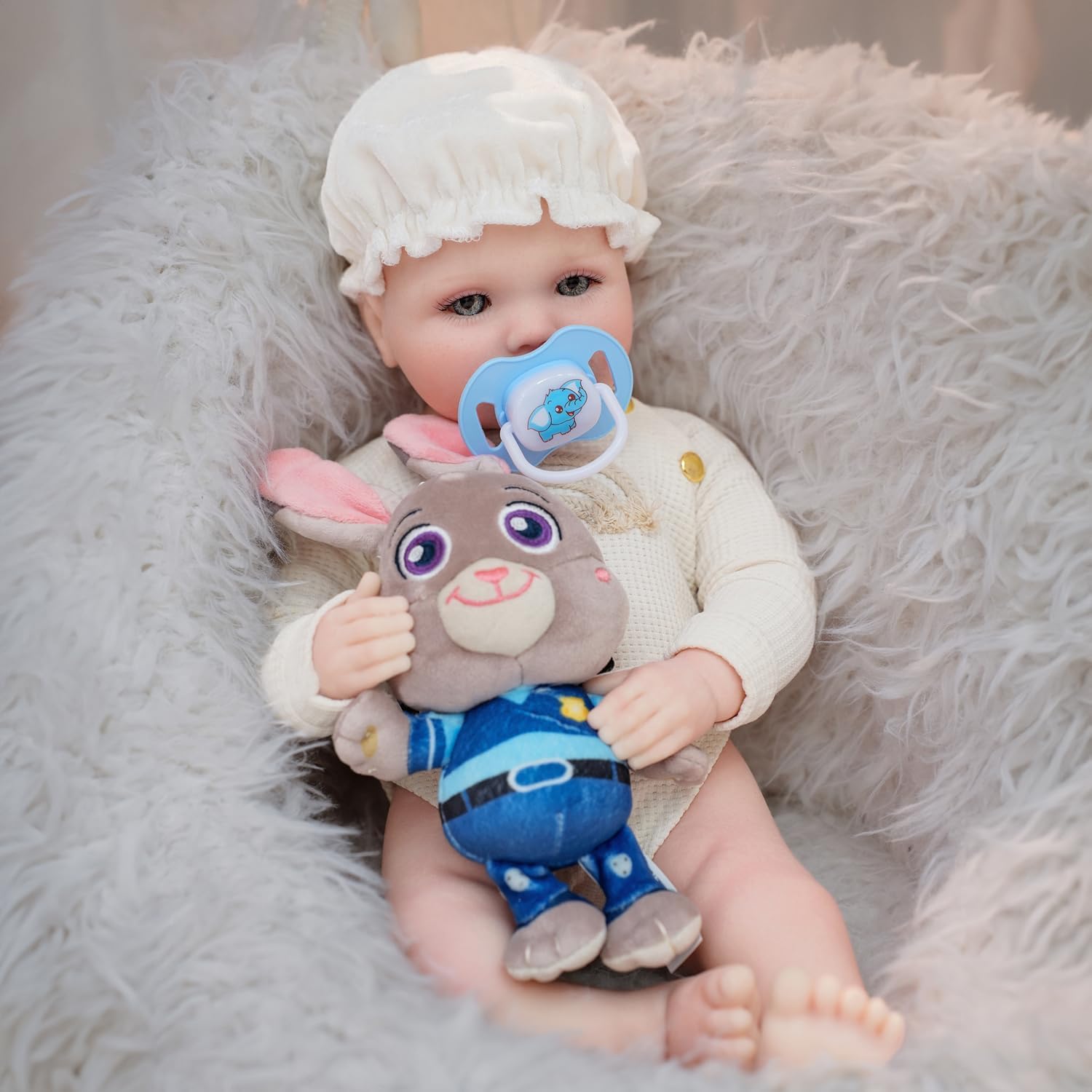15.7inch All Silicone Doll Sleeping with Eyes Closed, a Realistic Handcrafted boy, a Realistic Elastic and Soft Reborn Baby Doll, a Silicone Full-Body and Accessory for Children 3+ Collector