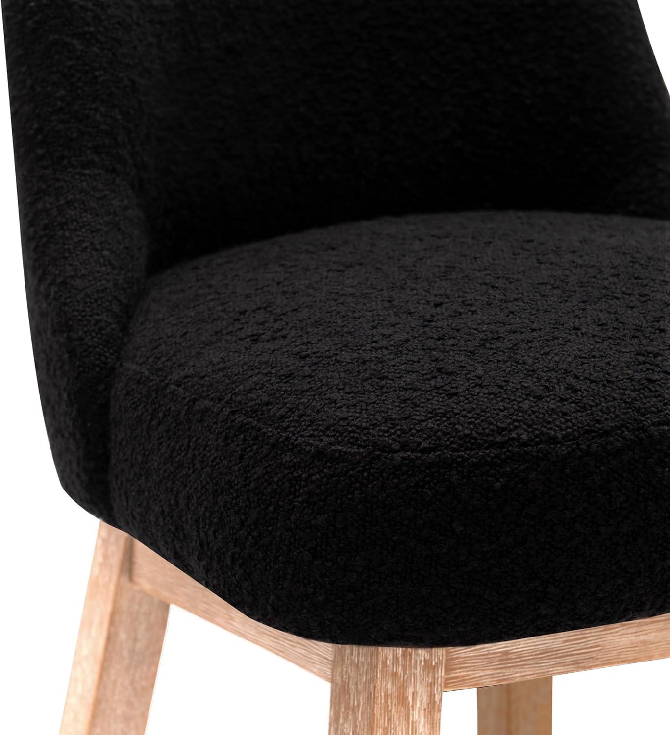 Costaelm Counter Stools Set of 3, Modern Kitchen Island Chairs, Upholstered Counter Height Bar Stools for Kitchen Counter, Counter Chairs with Wooden Legs, Black