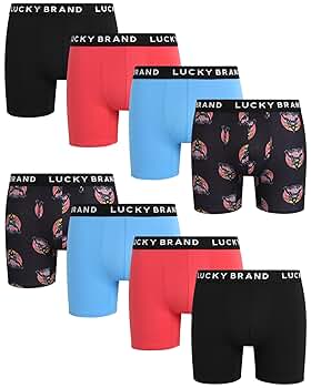 Lucky Brand Men's Boxer Briefs - 8 Pack Soft Stretch