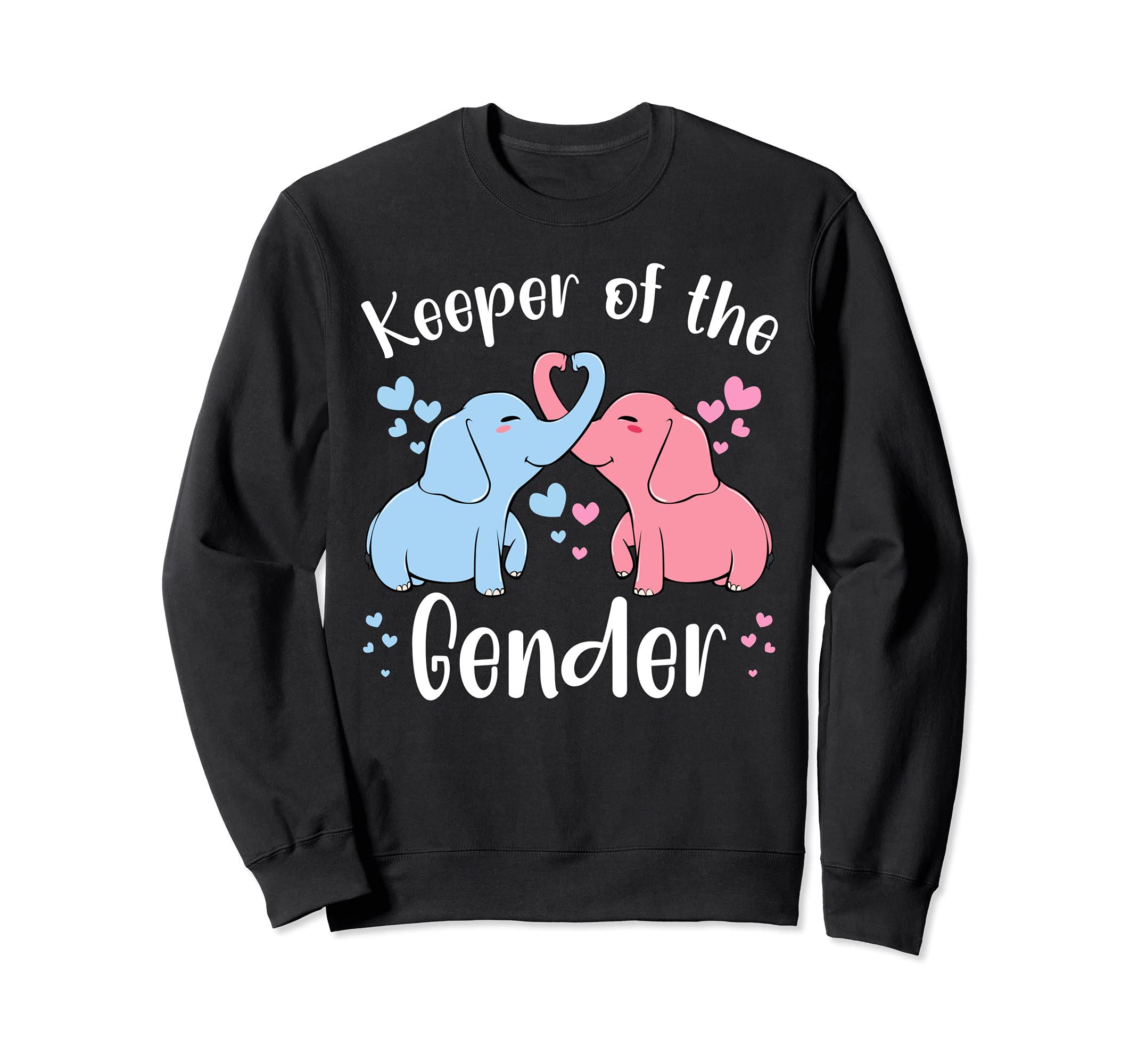 Keeper Of The Gender Elephants Baby Reveal Party Blue Pink Sweatshirt, Black