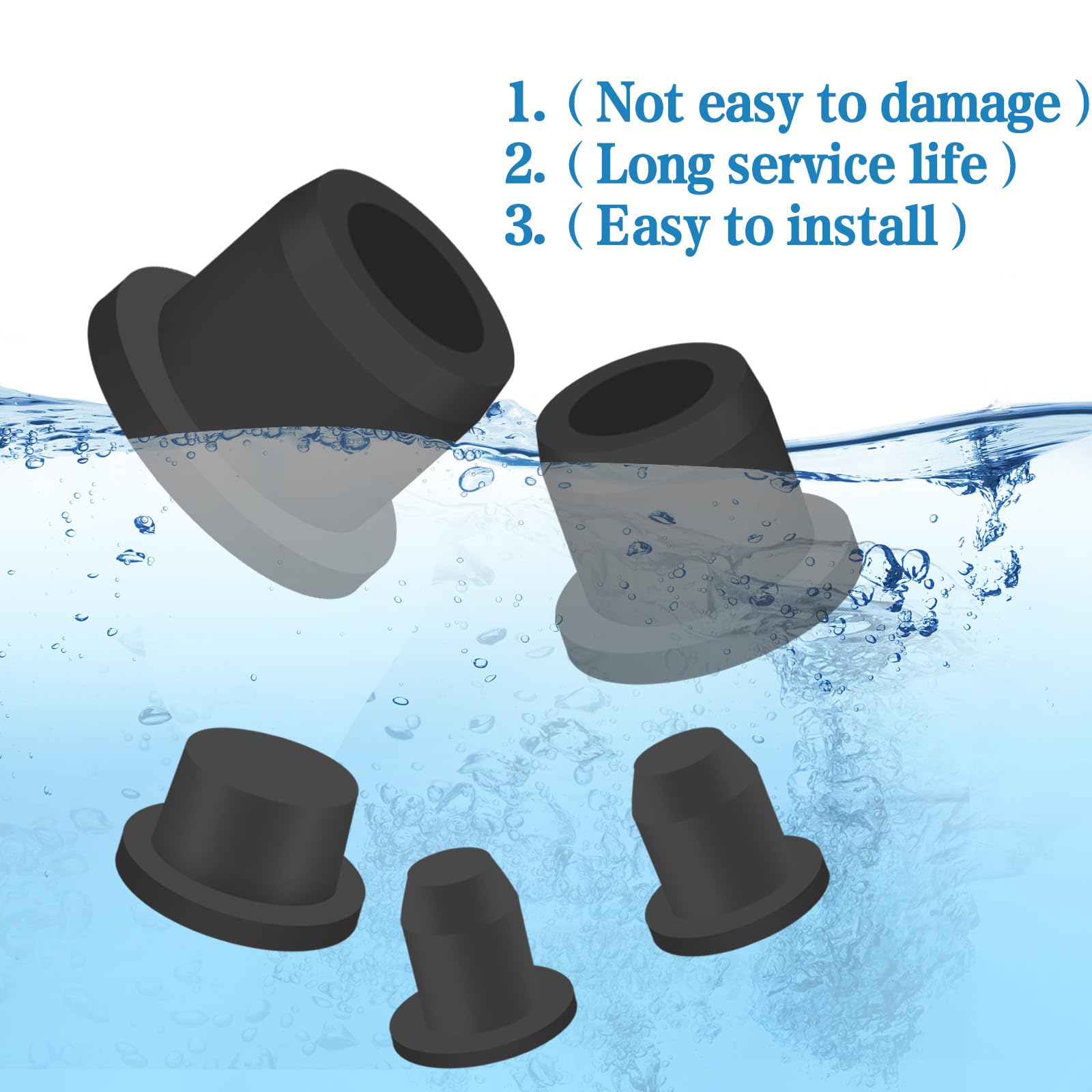 76Pcs Rubber Stoppers in Five Sizes, Various Sizes of Round Hole Silicone Tool - Image 4