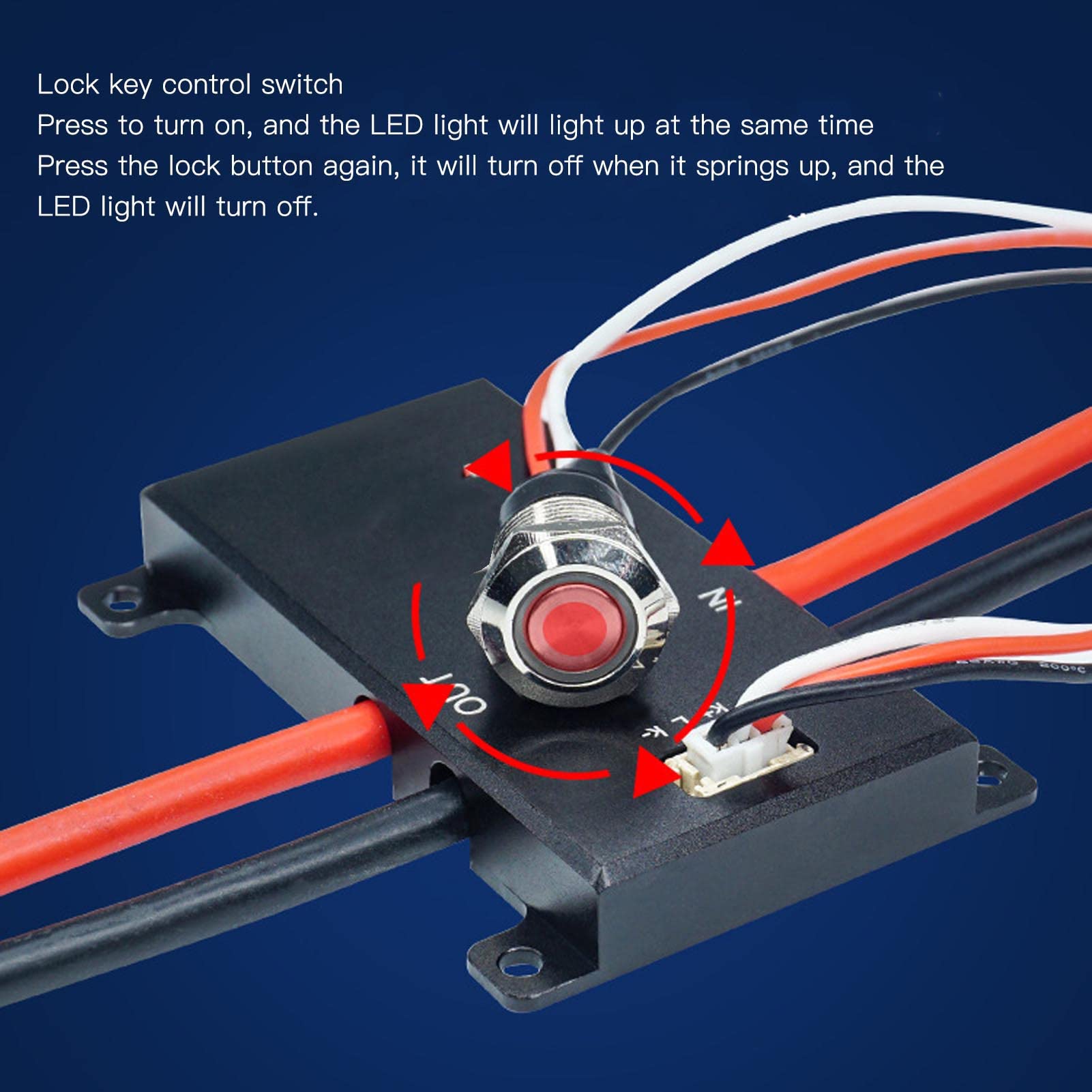 Interruptor Antichispas, Aleación de Aluminio 150A 300A 90V con Botón de Bloqueo LED, Tubo Mos, para Robot de Brazo Robótico Vehículo Todoterreno
