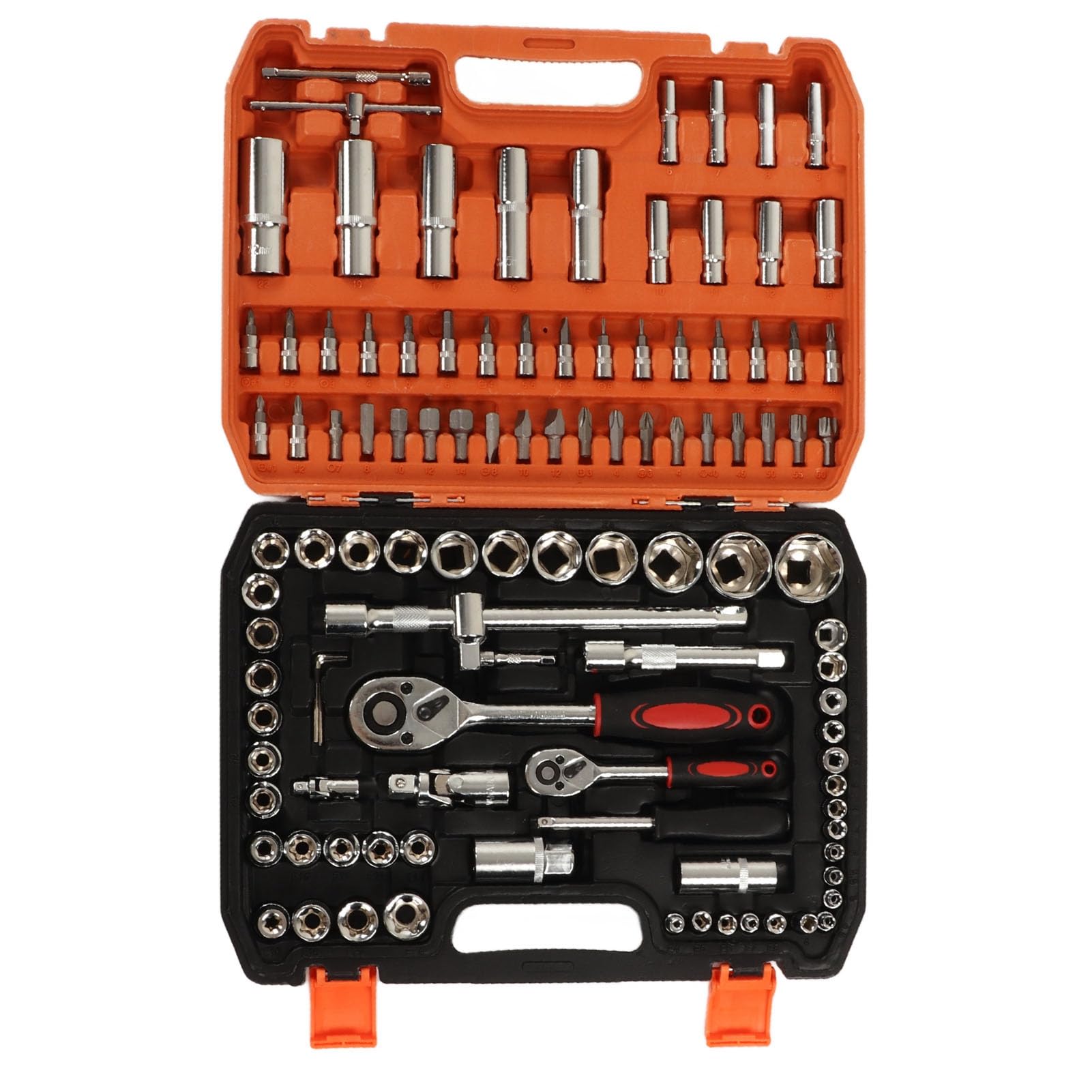 Set di Strumenti di Riparazione Meccanica Durevole a 108 Pezzi per Manutenzione del Motore e dei Pneumatici, Kit Assortimento Socket Impatto per Riparatori Auto e Appassionati Fai--te, Materiale in