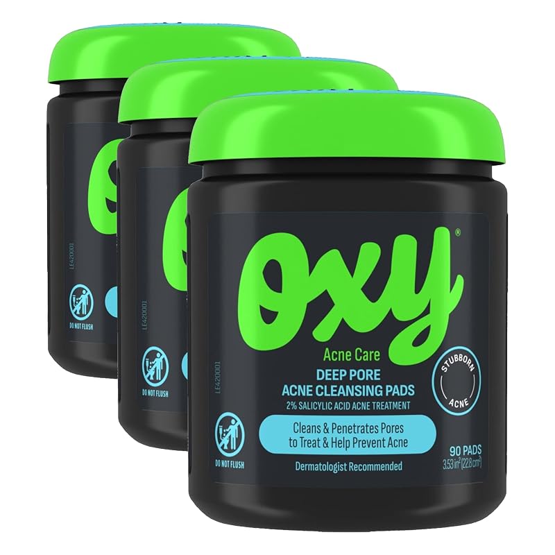 Oxy Lenços Faciais de Limpeza para Cuidados da Pele, Ácido Salicílico 2%, 90 Unidades