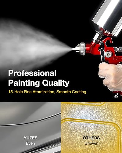 Miniatura 2 de YUZES HVLP - Pistola pulverizadora con boquillas de cobre de 1.41.70.098 in, taza de aluminio de 33.8 fl oz, pistola de pintura en aerosol con 10