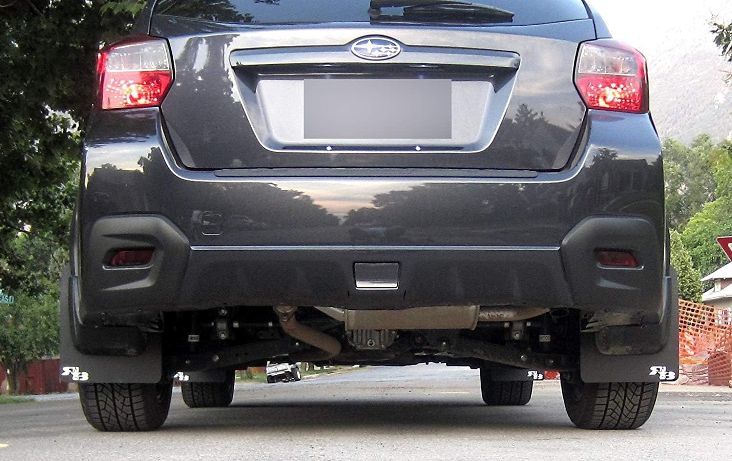 RokBlokz Mud Flaps for 2013-2017 Subaru XV Crosstrek - Multiple Colors Available - Mud Guards are Custom Cut and Fit - Includes All Mounting Hardware (Red with Black Logo)