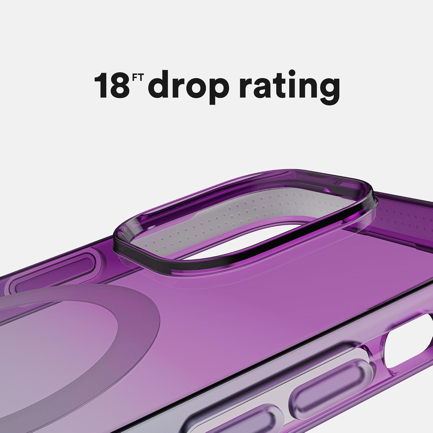BodyGuardz Ace Pro Ombre for iPhone 15 Pro Max Case, Shockproof Cover with 18FT Military Grade Drop Tested, Compatible with MagSafe, Wireless Charging, Responsive Buttons - Purple/Blue