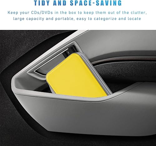 Miniatura 6 de Funda de CD y DVD para automóvil, soporte de plástico duro para CD de capacidad para 96 unidades, organizador de discos de DVD con cremallera