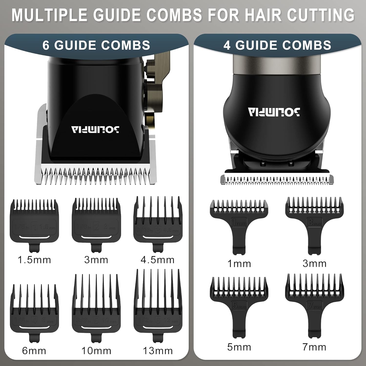 Solimpia Hair Clipper&Trimmer Profesjonalny Fryzjer Domowy Zestaw do Pielęgnacji, Akumulatorowy Elektryczny Przycinacz do Włosów do Ciała Broda Bezprzewodowy Strzyżacz do Włosów Dla Mężczyzn Kid
