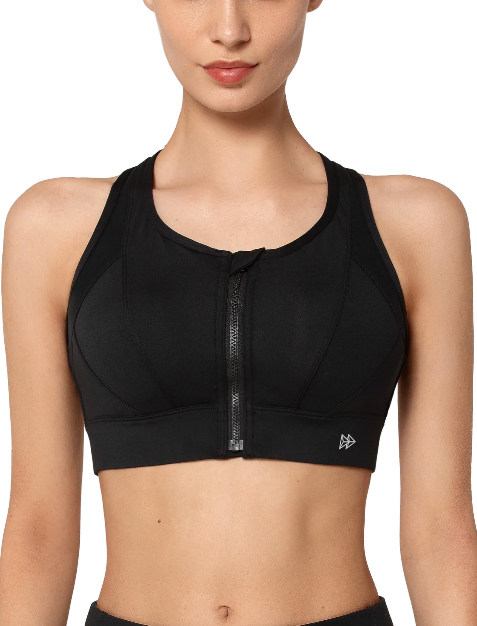 Brassière De Sport Zip Avant | Maintien Élevé Grandes Tailles | Fitness Course