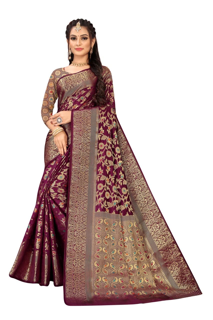 MANGALSHREE ENTERPRISE Pure Balatan Kota Silk Woven Women's Saree With Unstitched Blouse