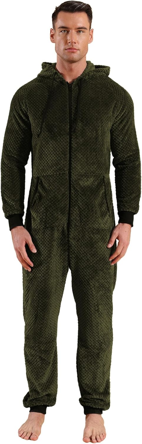 Tuta Inter QIYUANT Pigiama Uomo Intero Con Cappuccio Tinta Unita