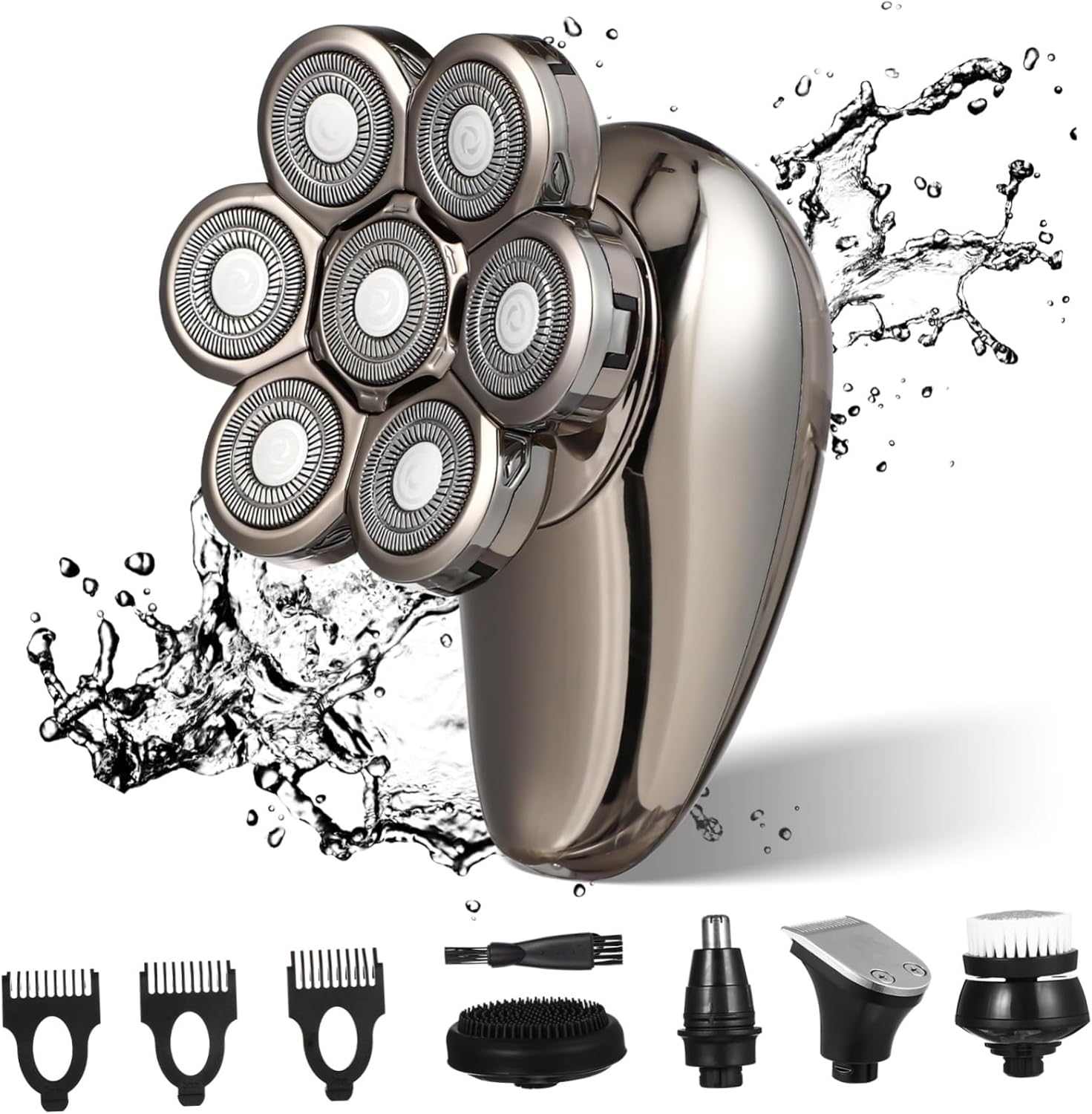 Healeved Men Electric Shaver Floating Heads Beard Trimmer Nose Hair Trimmer Facial Cleaning Machine