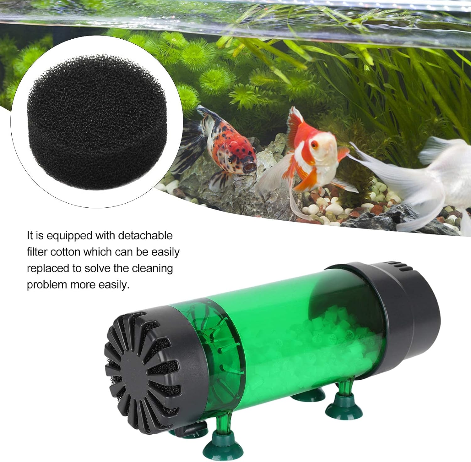 Zerodis Fluidized Bed Filter, Fish Bubble Media Filter Fish Cleaner Filter Aquarium Filter(Fluidized Bed LH600)