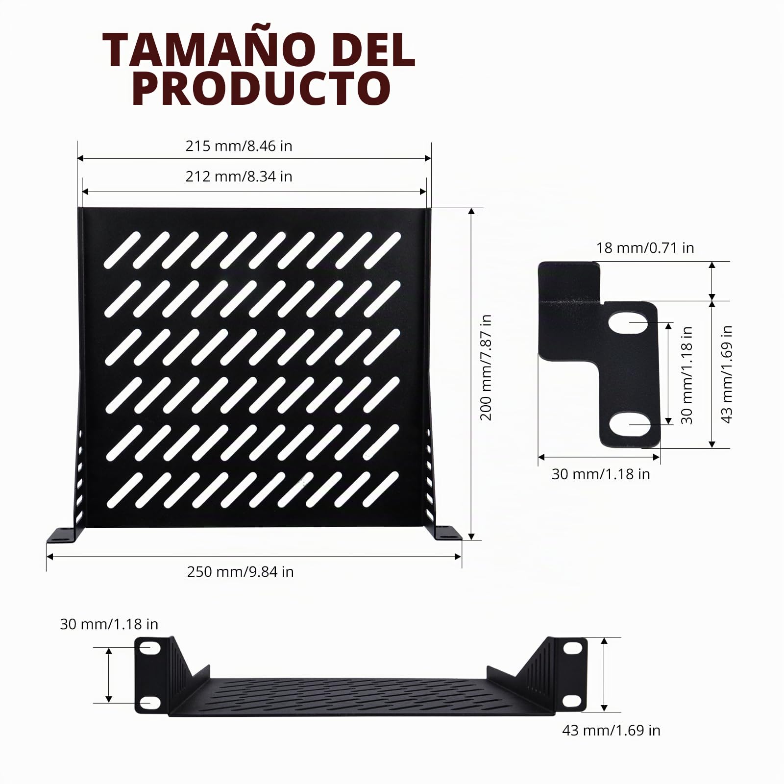 GeeekPi DeskPi RackMate Accessories 10 Inch 1U Rack Shelf 1U Server Rack Shelf Vented Rack Mount Cantilever Tray for 10 Inch Network Equipment Rack & Gabinet and DeskPi RackMate T1/T0 (1U-2PCS)