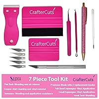 Vista 6 de Silhouette Cameo 4 Pink Bundle con kit de inicio de vinilo, kit de inicio de transferencia de calor, 2 Autoblade 2, kit de herramientas CrafterCuts