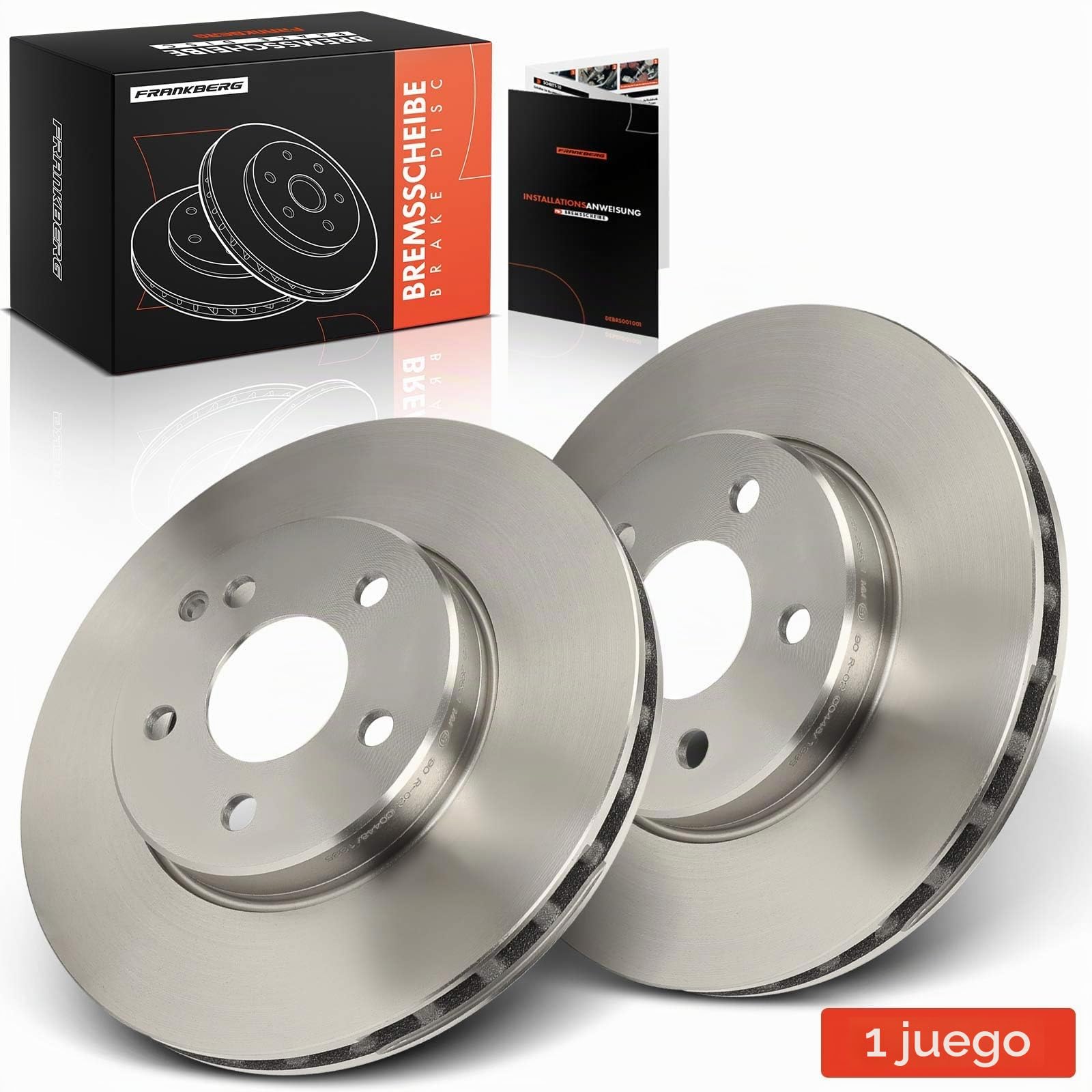 Frankberg Juego de discos de freno incl. 2x discos de freno delanteros ventilados Ø259mm Compatible con Clase E W211 Clase E T-Model S211 Clase E Reemplazo# 2114210712,2114210812
